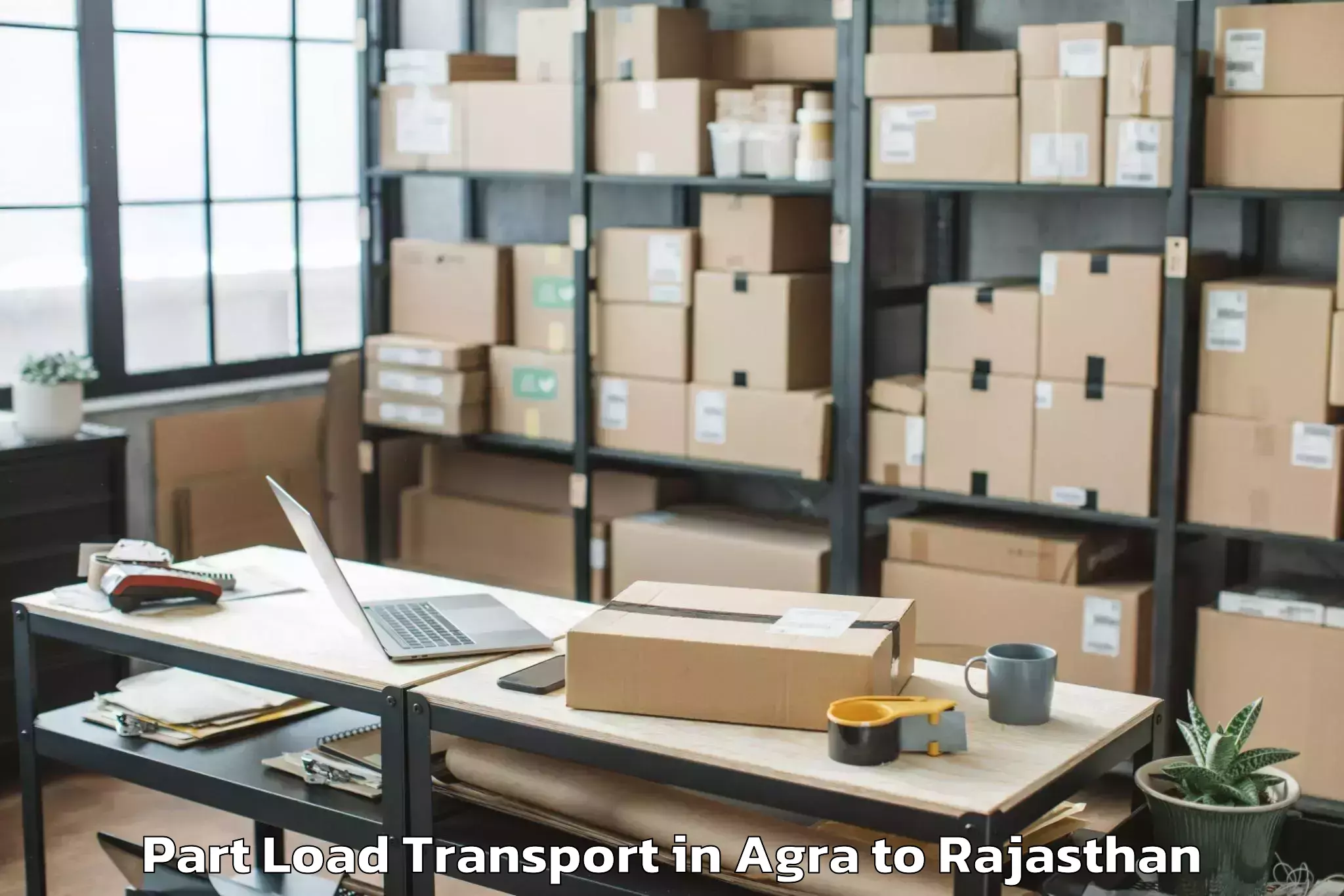 Book Agra to Jalor Part Load Transport Online